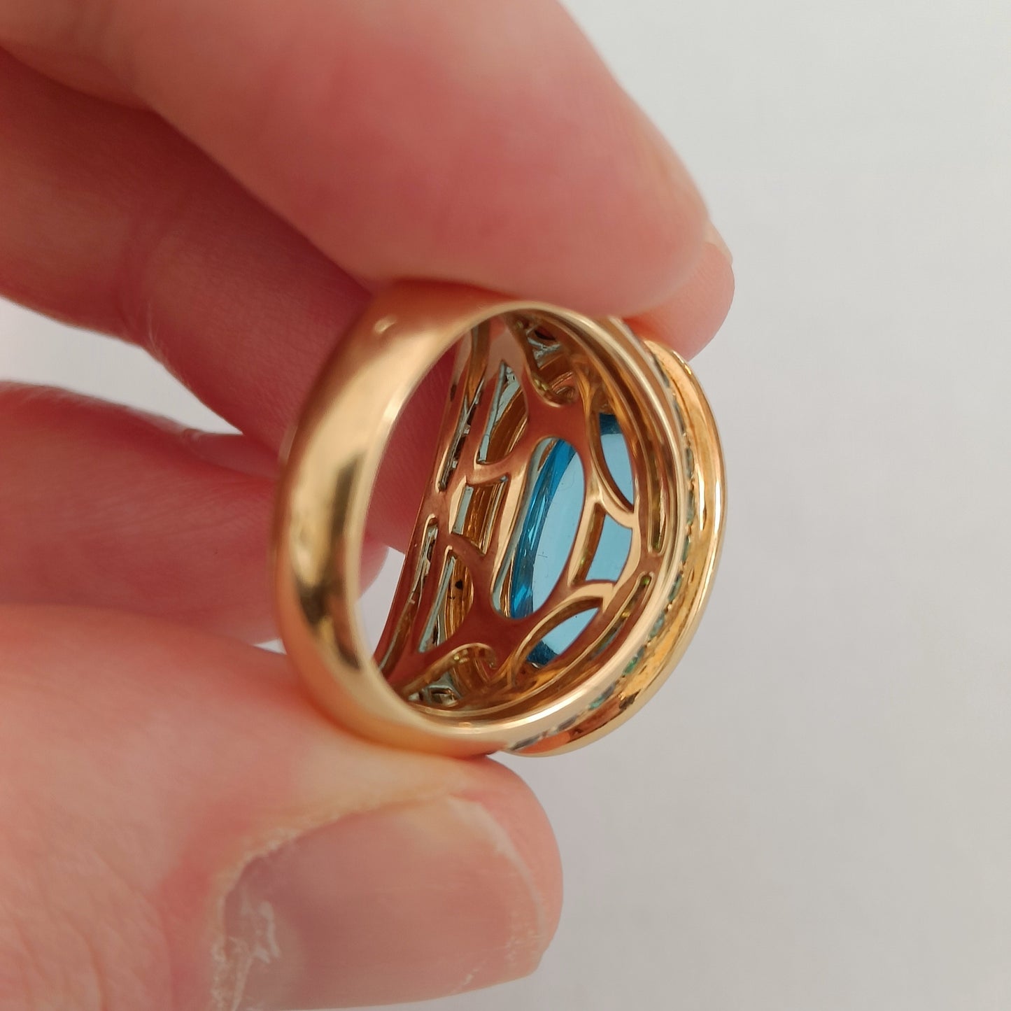 Topaz Cabochon Cocktail Ring