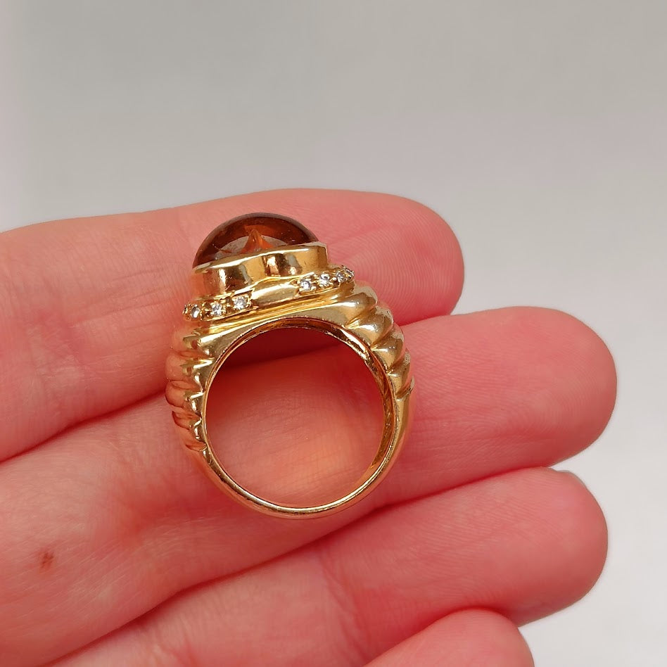 Heart Shaped Citrine 18k Gold Ring