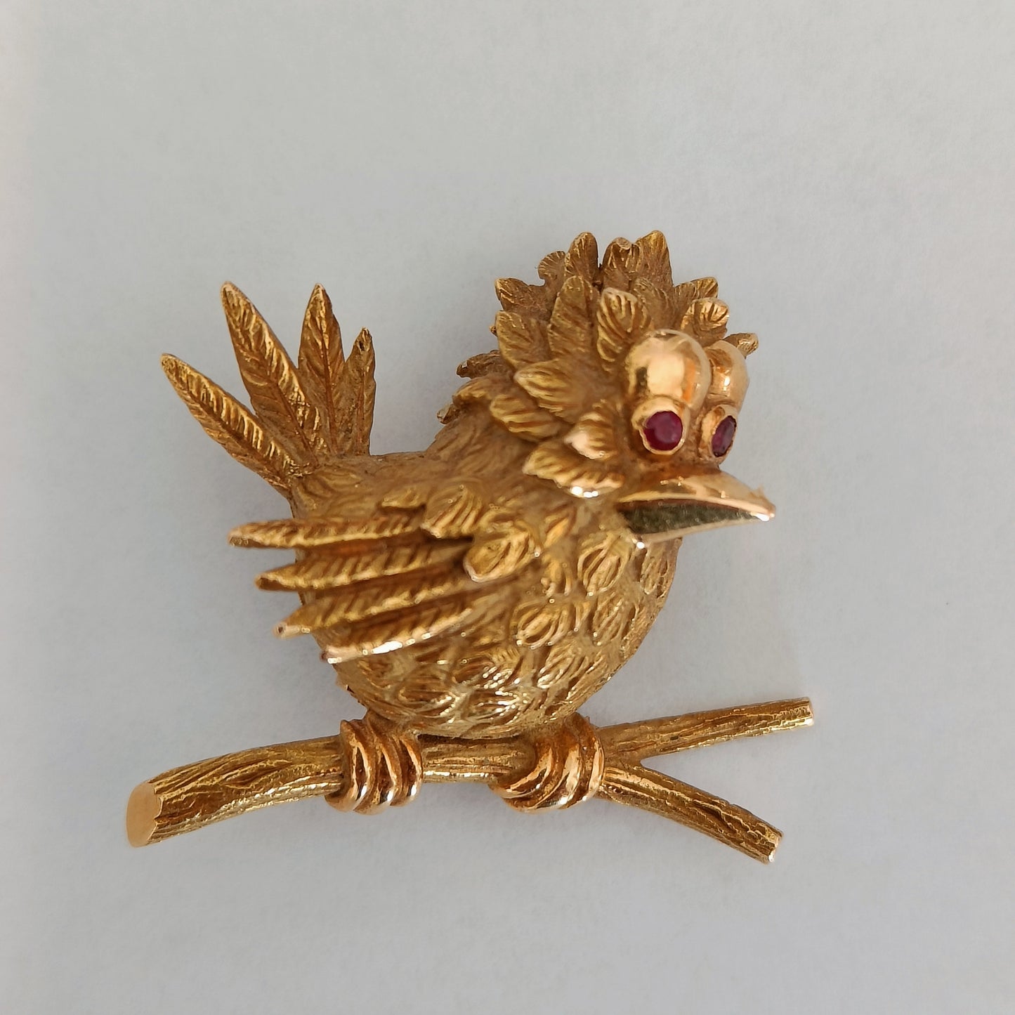 18k Gold Bird Brooch