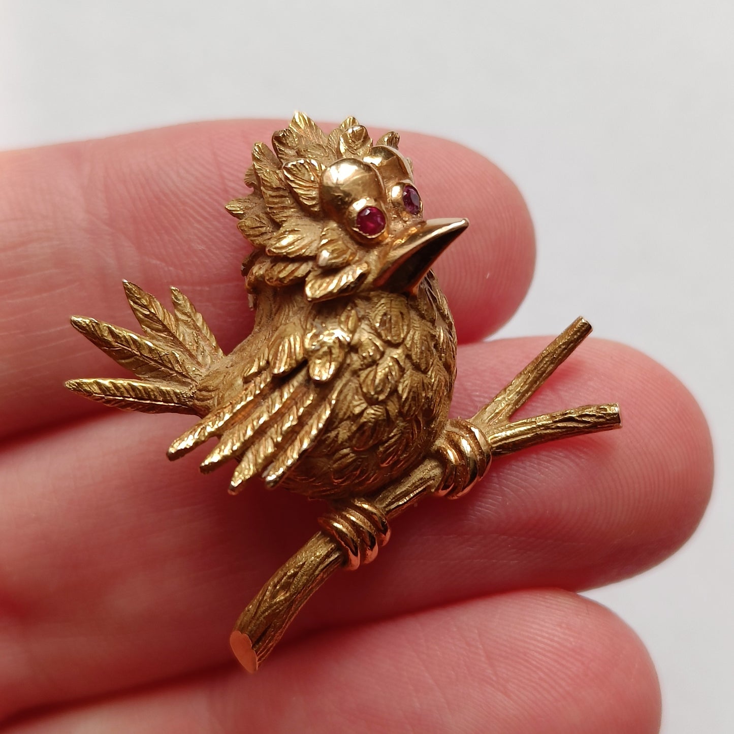 18k Gold Bird Brooch