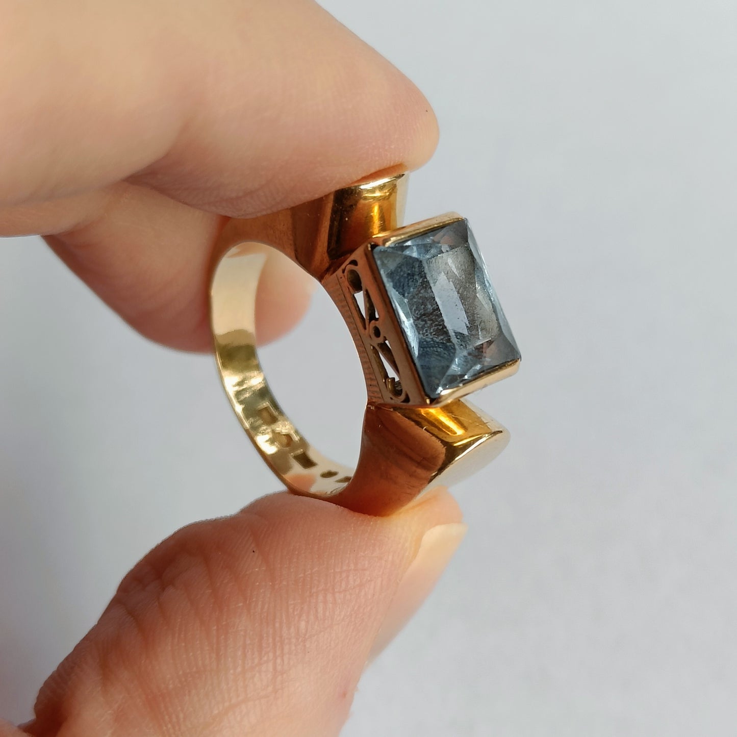 Chunky Aquamarine Gold Ring