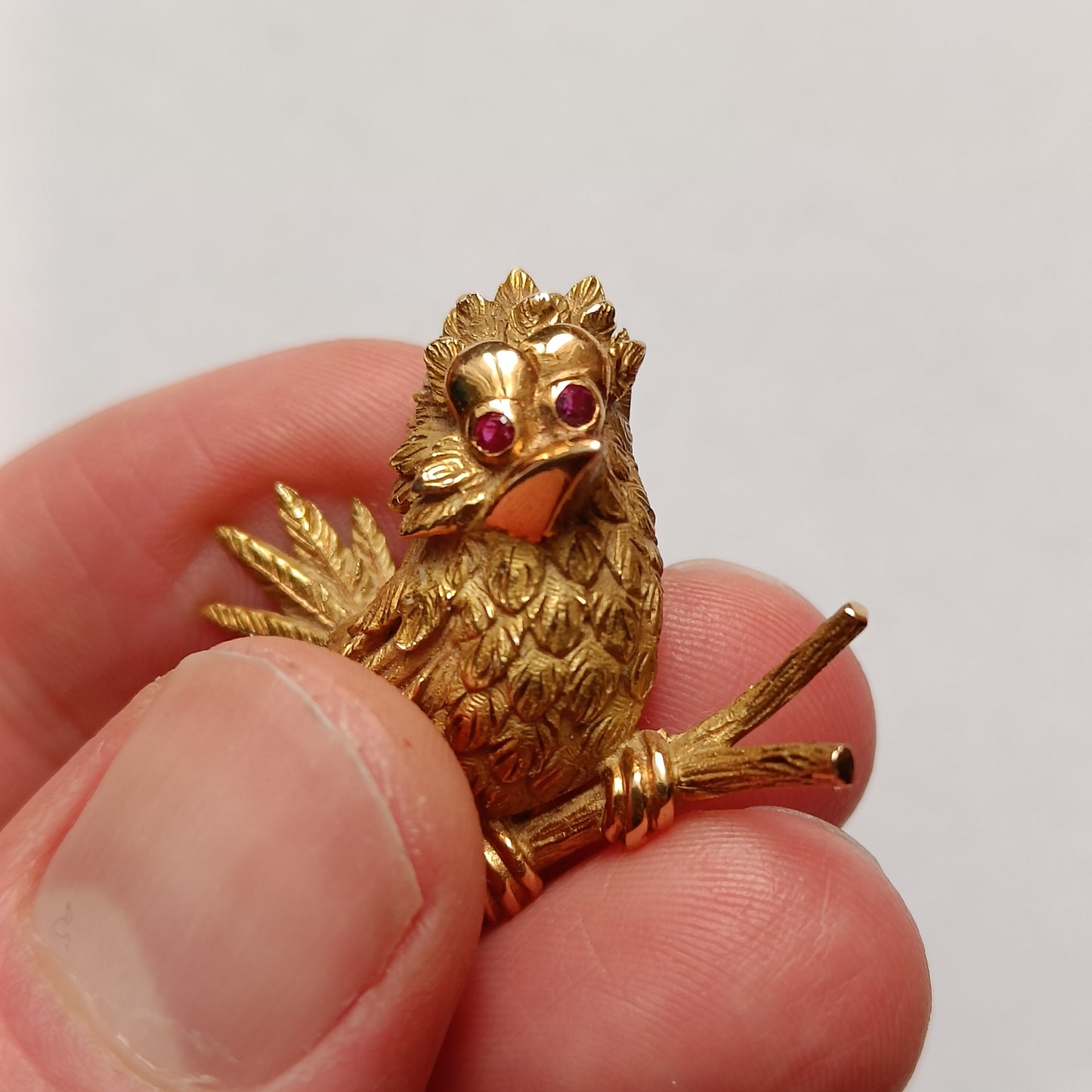 18k Gold Bird Brooch