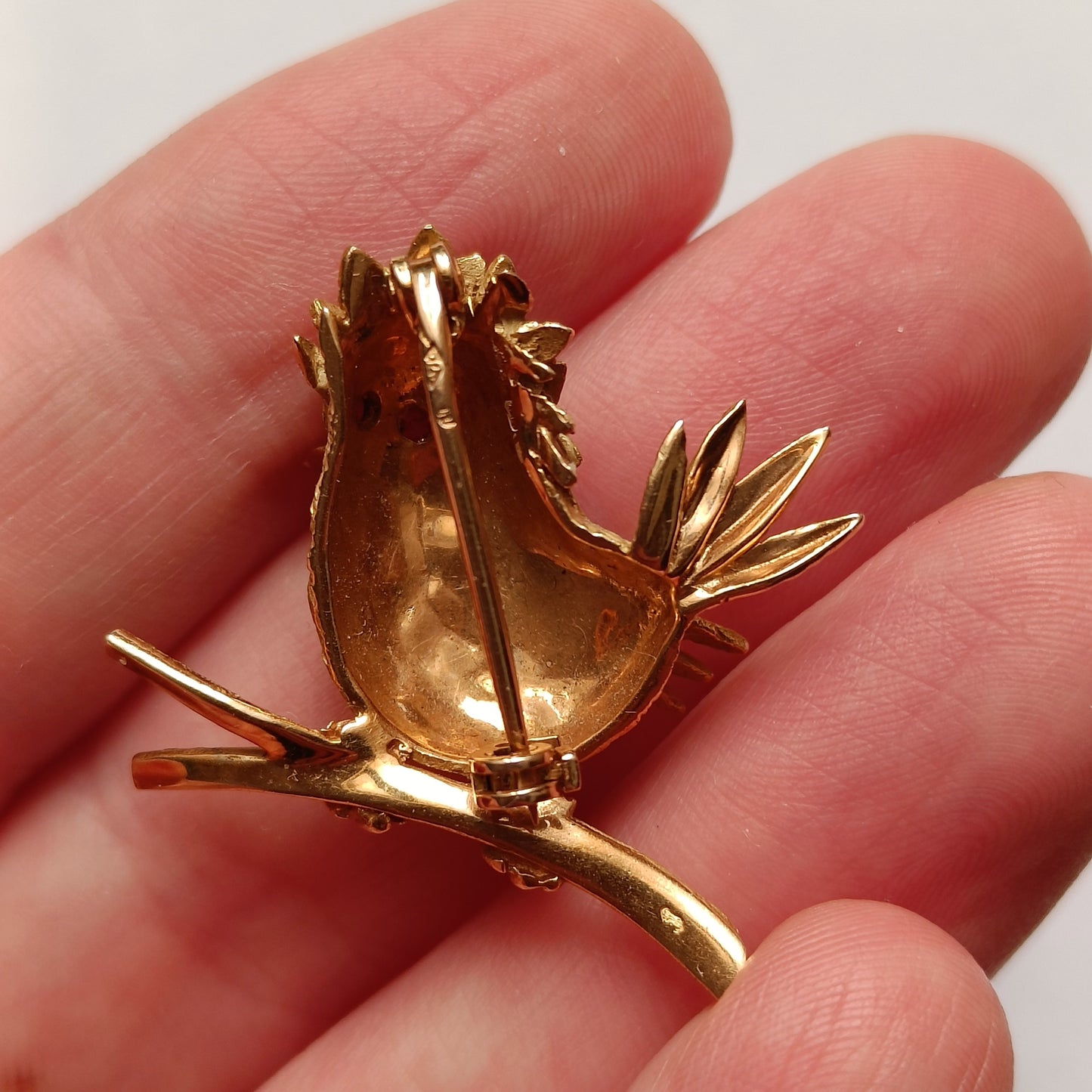 18k Gold Bird Brooch