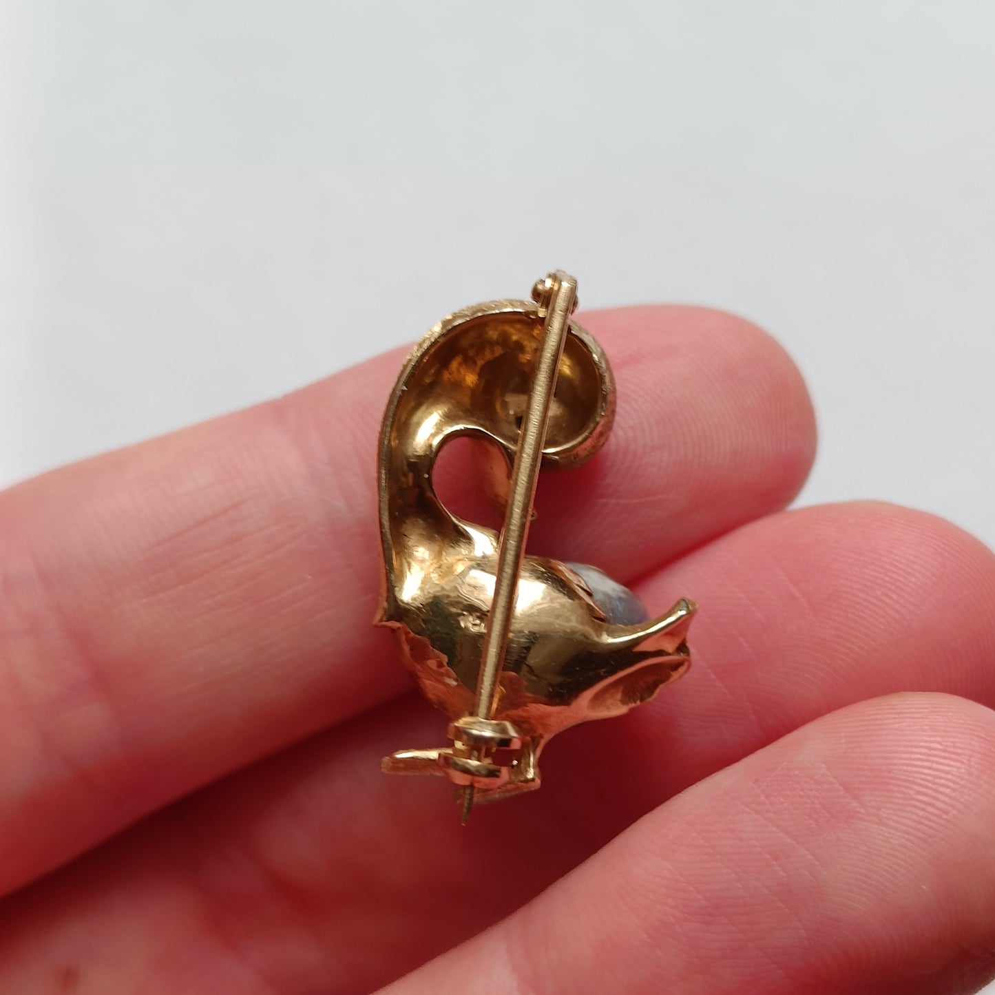 18k Gold Duck Brooch