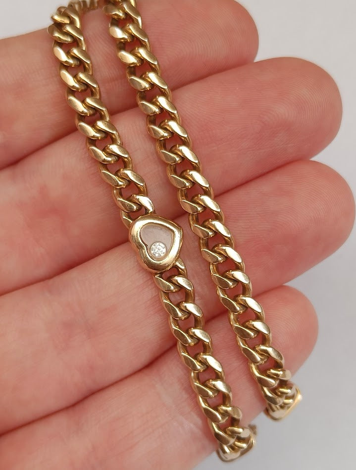 Chopard Happy Diamonds 18k Gold Curb Link Bracelet