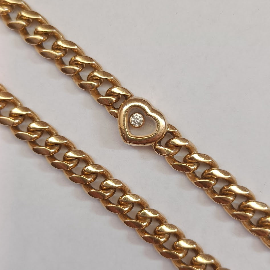 Chopard Happy Diamonds 18k Gold Curb Link Bracelet