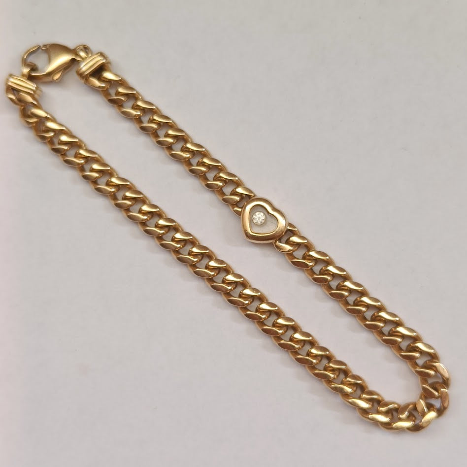 Chopard Happy Diamonds 18k Gold Curb Link Bracelet