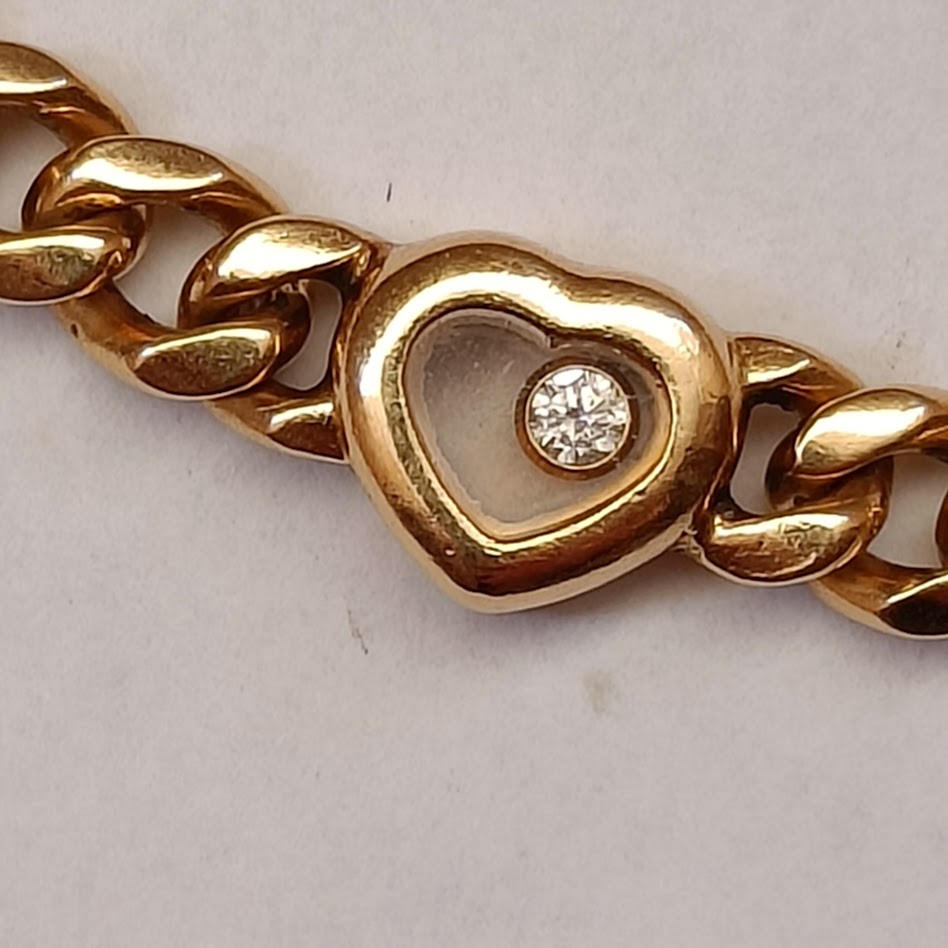 Chopard Happy Diamonds 18k Gold Curb Link Bracelet