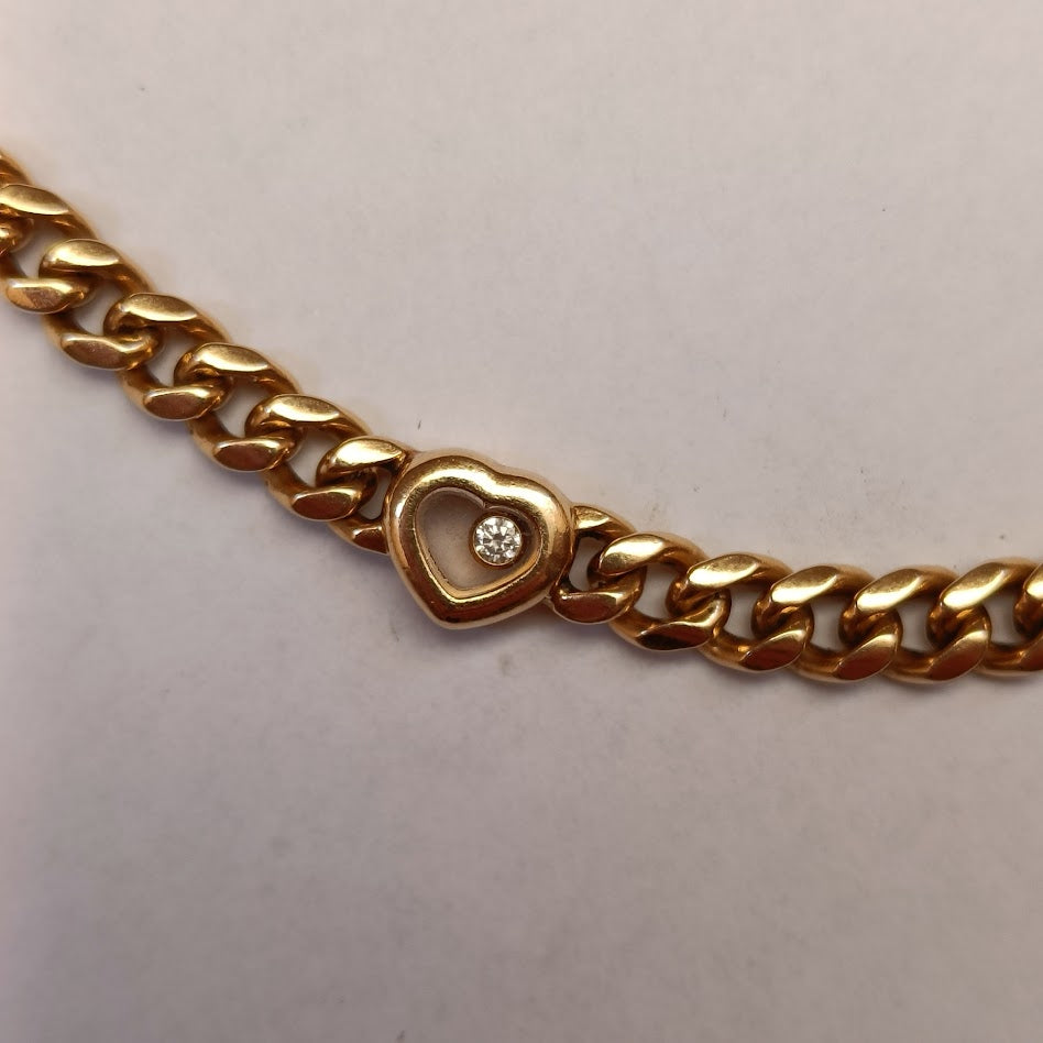 Chopard Happy Diamonds 18k Gold Curb Link Bracelet