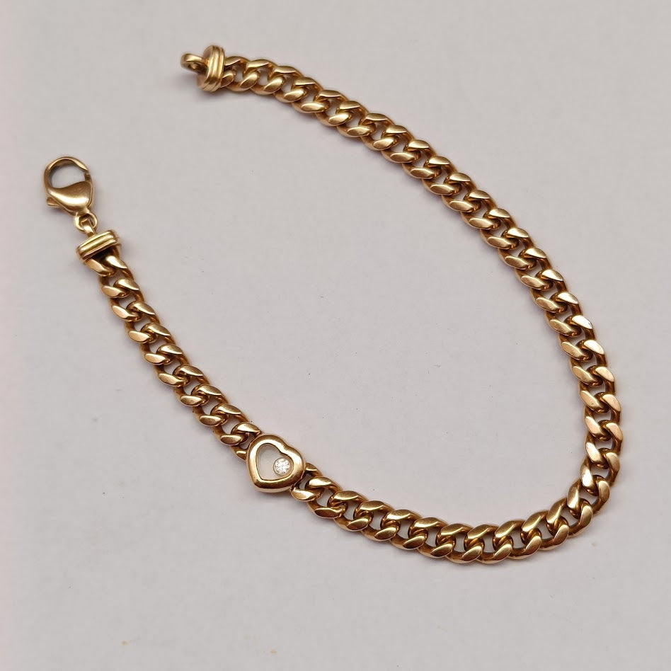 Chopard Happy Diamonds 18k Gold Curb Link Bracelet